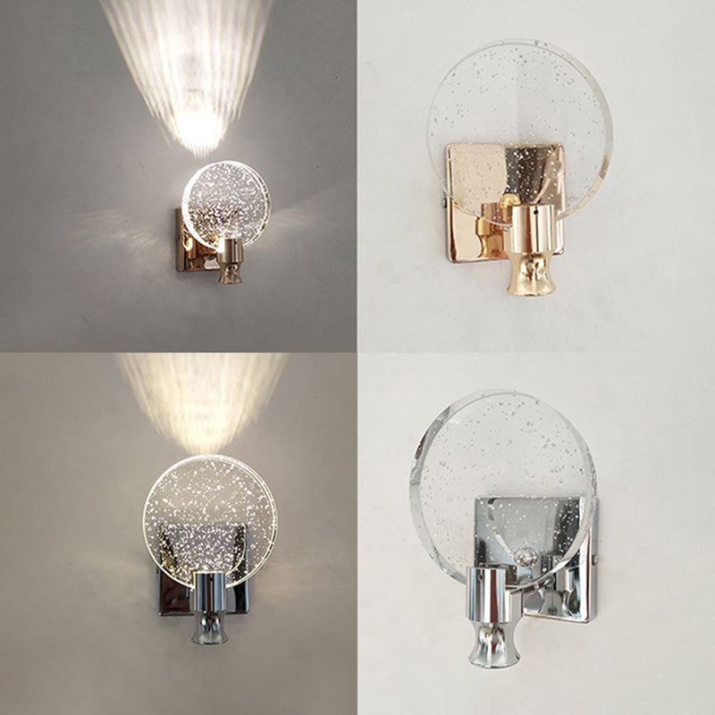 Runde LED -Wandleuchten Licht zeitgenössischer moderner Kristallschatten Innenwandlicht