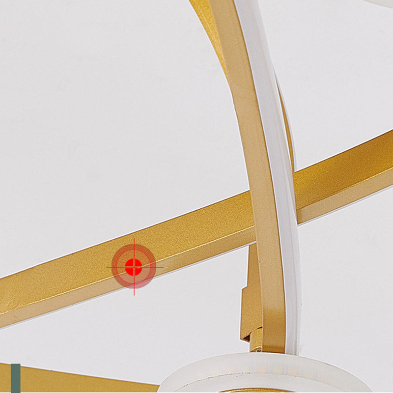 Cartoon LED Flush Mount Fan Lamp Geometric Semi Flush Ceiling Light Fixture with Metal Shade