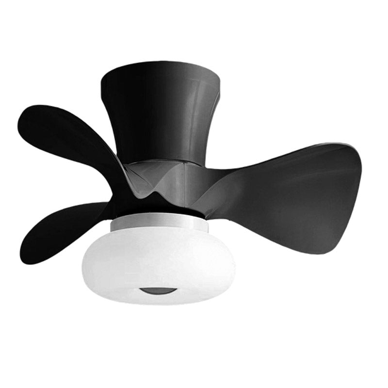 Kids Bedroom Semi Flush Light Floral LED Ceiling Fan Lamp with Acrylic Shade