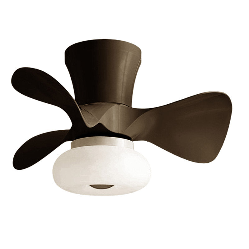 Kids Bedroom Semi Flush Light Floral LED Ceiling Fan Lamp with Acrylic Shade