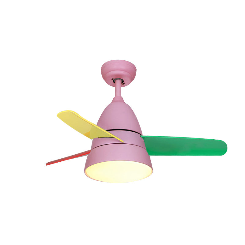 Ventio a sospensione in metallo conico leggero in stile nordico a LED semifulò a soffitto a filo per sala da pranzo