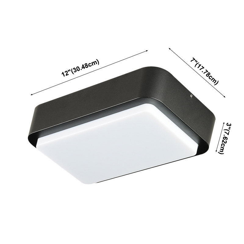 Geometric Flush Mount Light Plastic Shade Waterproof Ceiling Lamp for Courtyard Balcony