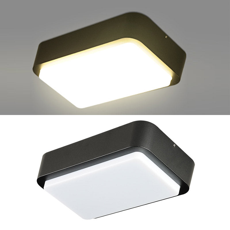 Geometric Flush Mount Light Plastic Shade Waterproof Ceiling Lamp for Courtyard Balcony
