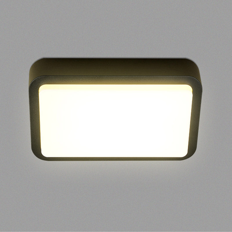 Geometric Flush Mount Light Plastic Shade Waterproof Ceiling Lamp for Courtyard Balcony