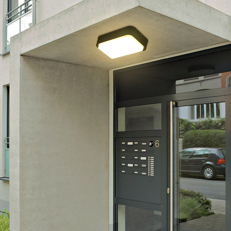 Geometric Flush Mount Light Plastic Shade Waterproof Ceiling Lamp for Courtyard Balcony