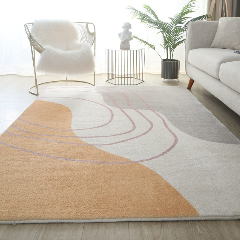 Tapis moderne moderne rose clair tapis en grume de couleur