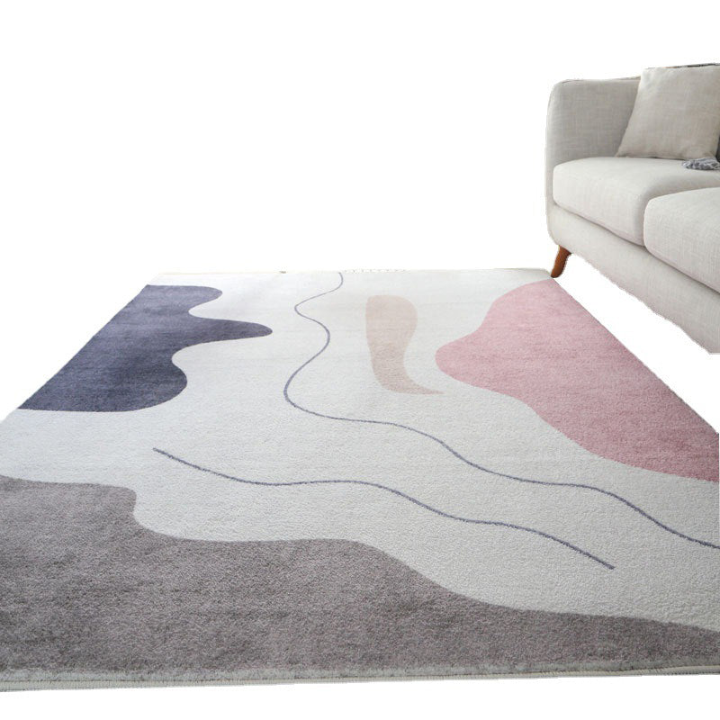 Tapis moderne moderne rose clair tapis en grume de couleur