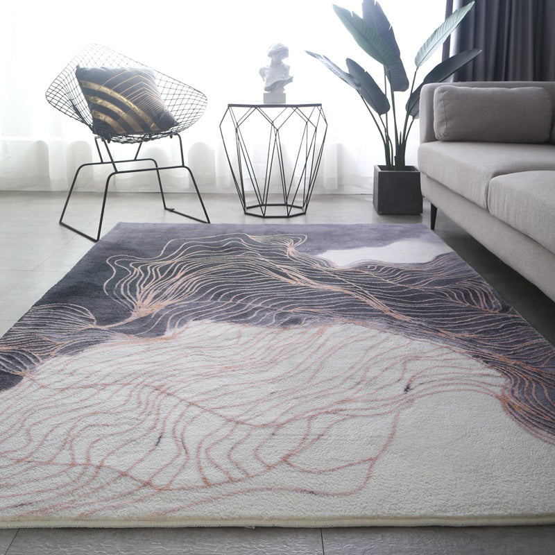 Tapis moderne moderne rose clair tapis en grume de couleur