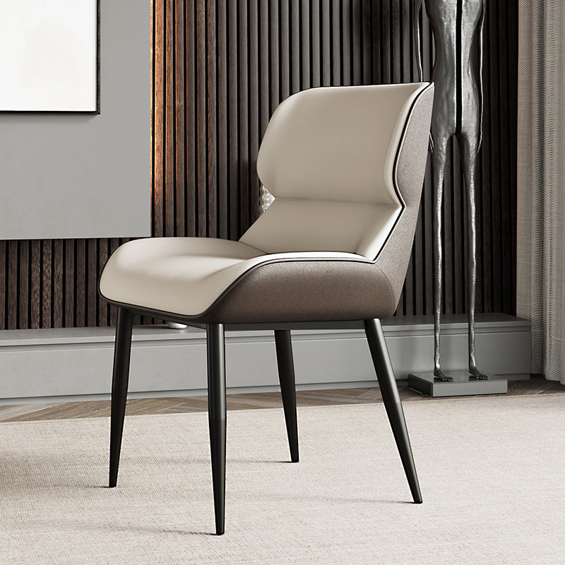 Chaises de salle à manger en cuir de style scandinave, chaises d'appoint à bras à oreilles pour usage domestique