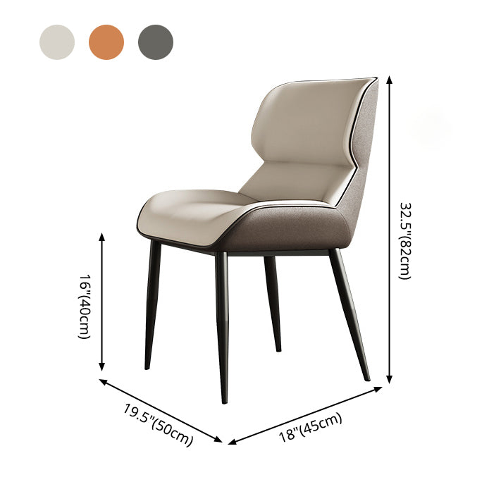 Chaises de salle à manger en cuir de style scandinave, chaises d'appoint à bras à oreilles pour usage domestique