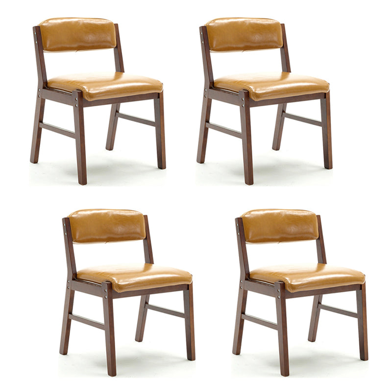 Chaises de salle à manger sans bras de style campagnard, chaises latérales de salle à manger tapissées à dos ouvert