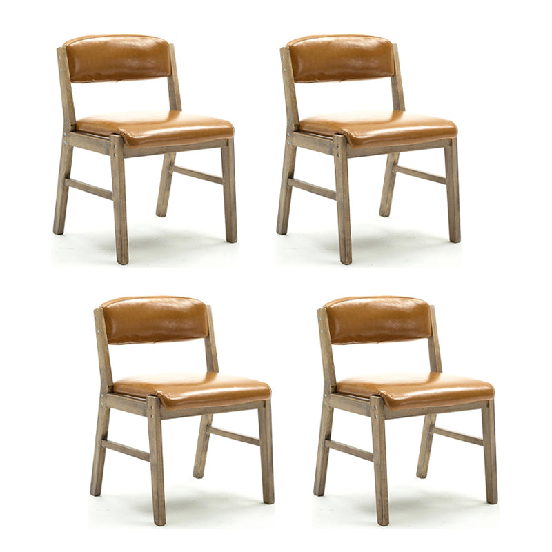Chaises de salle à manger sans bras de style campagnard, chaises latérales de salle à manger tapissées à dos ouvert