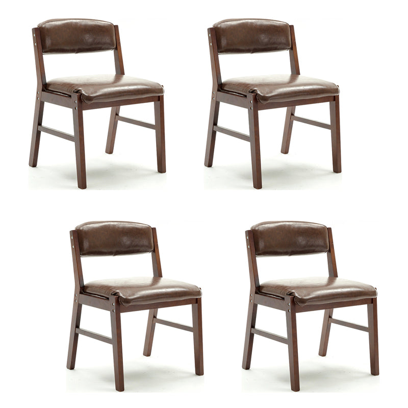 Chaises de salle à manger sans bras de style campagnard, chaises latérales de salle à manger tapissées à dos ouvert