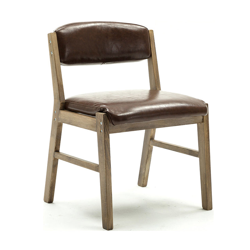 Chaises de salle à manger sans bras de style campagnard, chaises latérales de salle à manger tapissées à dos ouvert