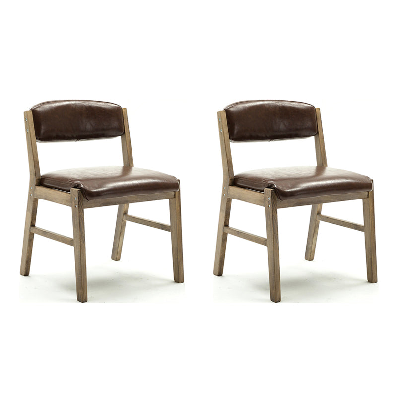 Chaises de salle à manger sans bras de style campagnard, chaises latérales de salle à manger tapissées à dos ouvert
