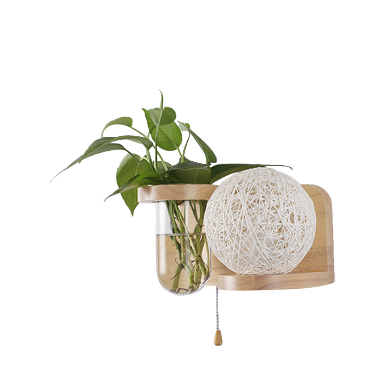 Minimalisme Sphere Mur Light Sconce 1 Bulbe LED LED Éclairage mural en bois en blanc / rose / jaune, gauche / droite