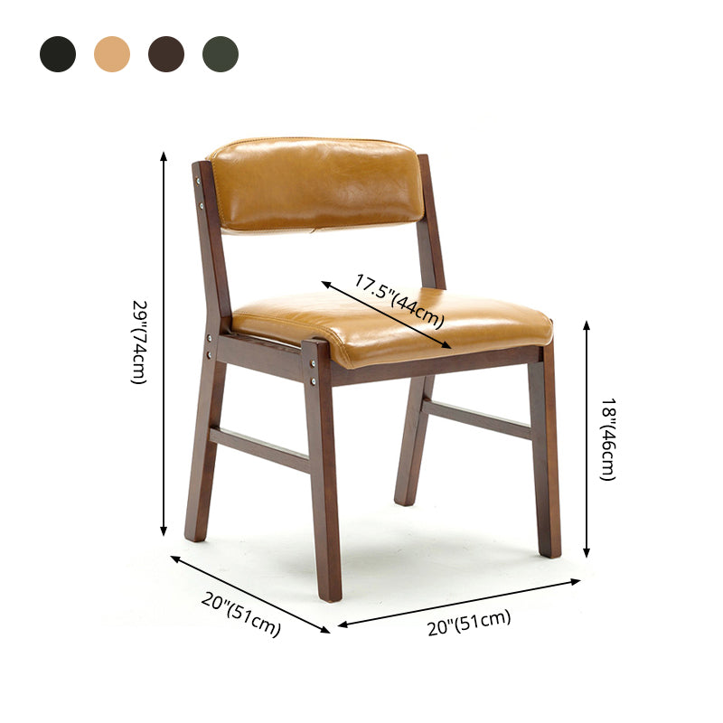 Chaises de salle à manger sans bras de style campagnard, chaises latérales de salle à manger tapissées à dos ouvert
