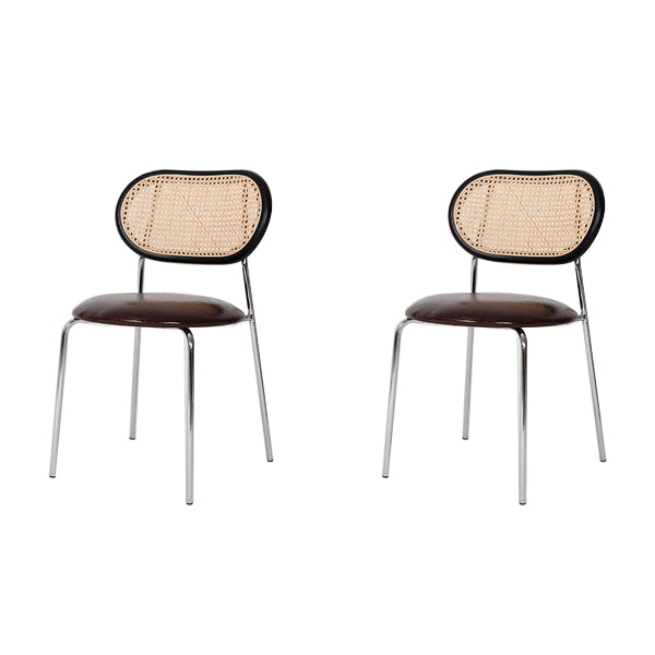 Hedendaagse stijl metalen stoelen Zet open achterkant eetkamer keukenstoel