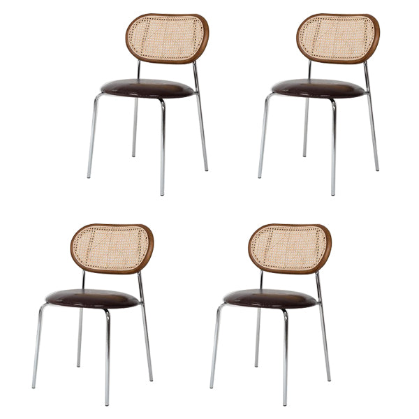 Hedendaagse stijl metalen stoelen Zet open achterkant eetkamer keukenstoel