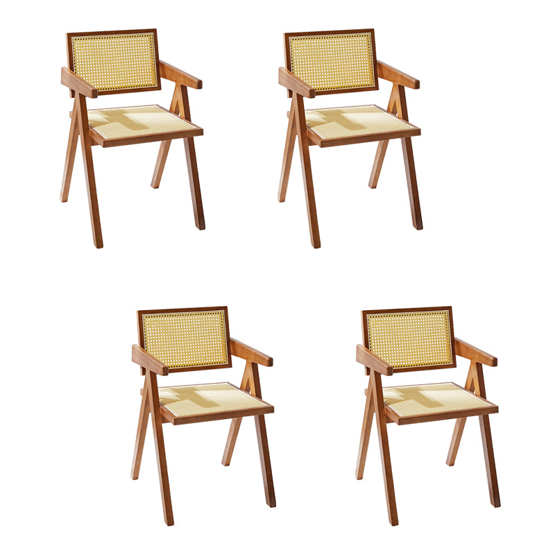 Sillas de comedor de madera de estilo moderno, respaldo abierto, sillas laterales para cocina
