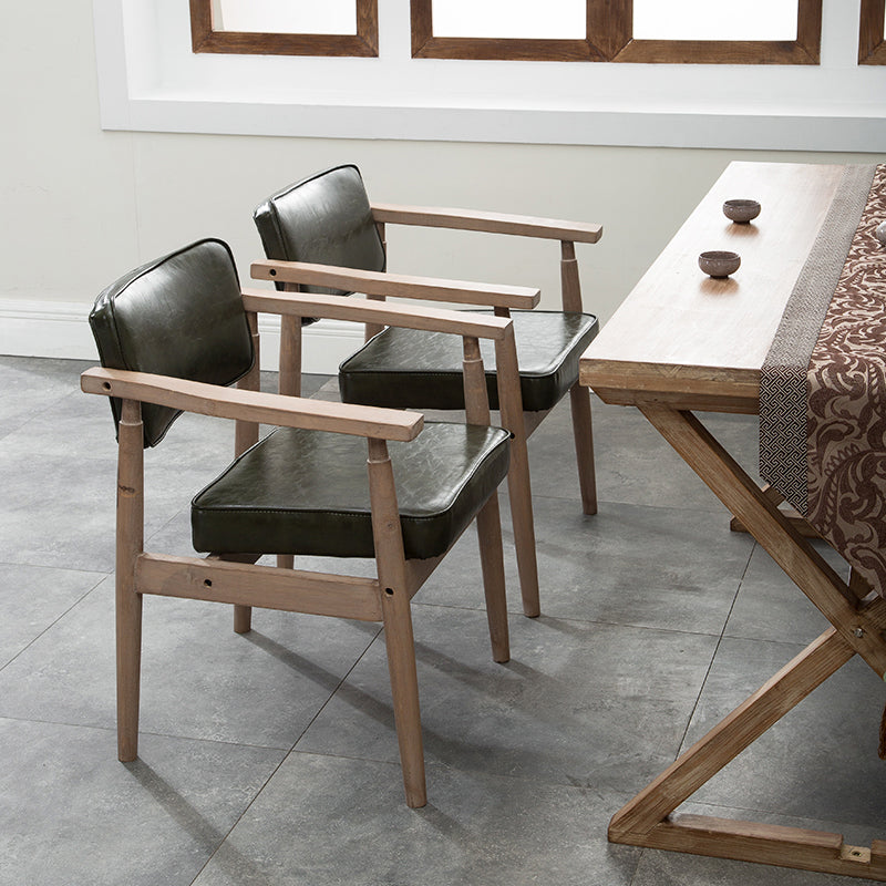 Accueil Fauteuil contemporain Fauteuil de salle à manger simple en bois rembourré à dossier ouvert
