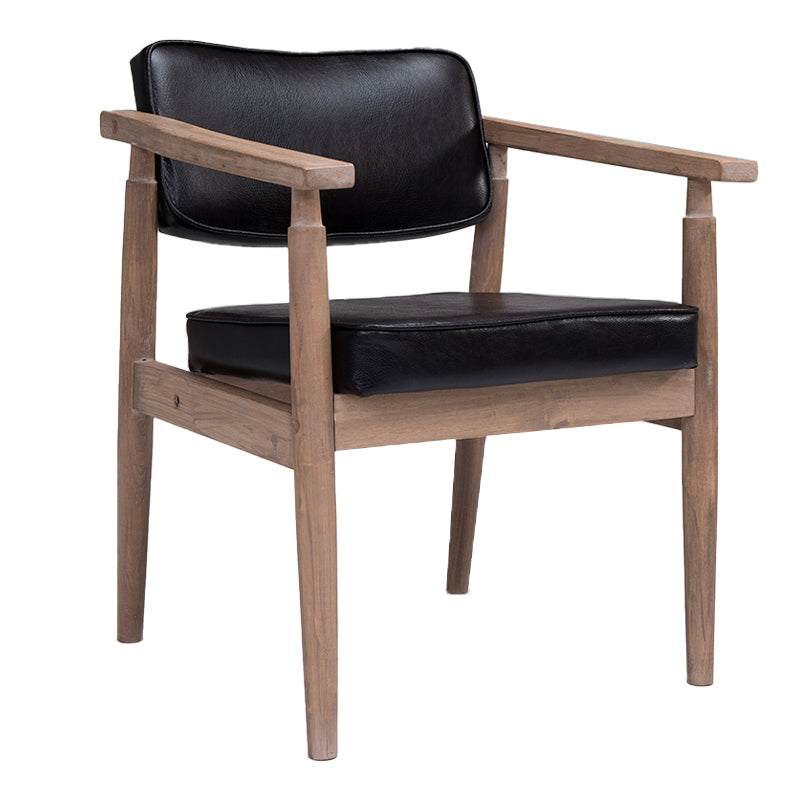 Accueil Fauteuil contemporain Fauteuil de salle à manger simple en bois rembourré à dossier ouvert