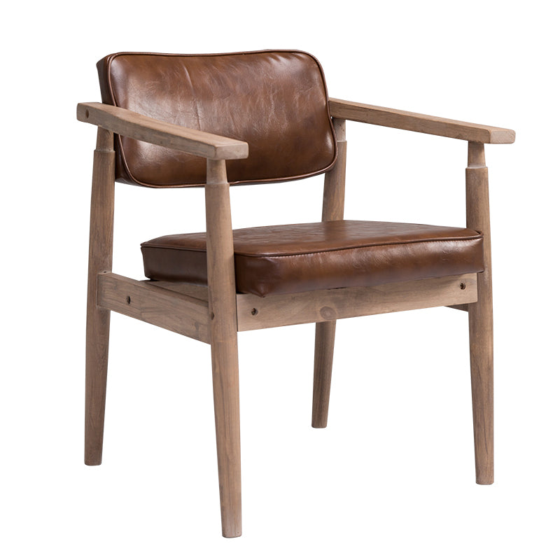 Accueil Fauteuil contemporain Fauteuil de salle à manger simple en bois rembourré à dossier ouvert