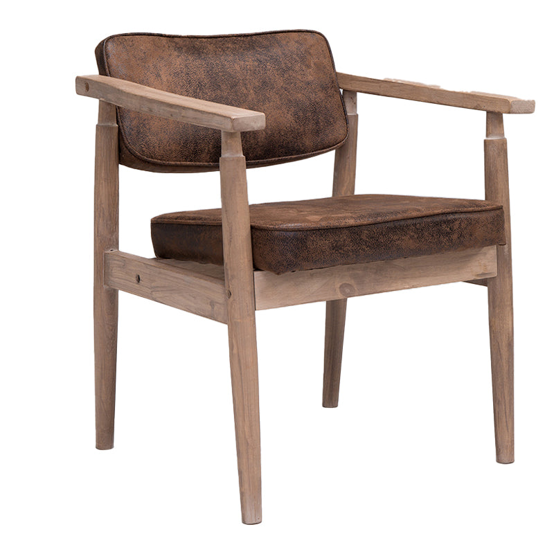Accueil Fauteuil contemporain Fauteuil de salle à manger simple en bois rembourré à dossier ouvert