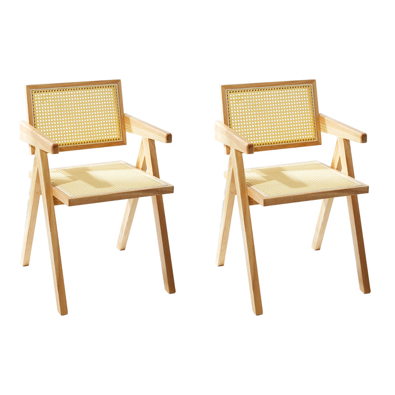 Les chaises en bois d'hévéa massif de style moderne ouvrent la chaise de salle à manger de cuisine latérale arrière