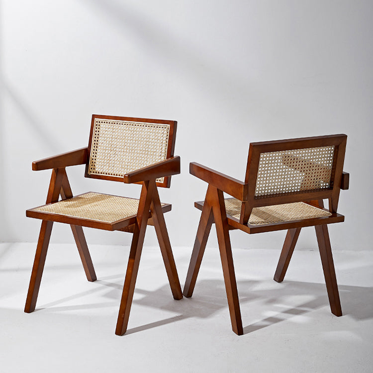 Les chaises en bois d'hévéa massif de style moderne ouvrent la chaise de salle à manger de cuisine latérale arrière