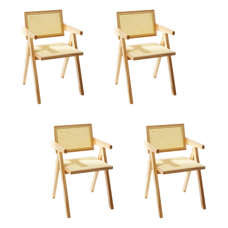 Les chaises en bois d'hévéa massif de style moderne ouvrent la chaise de salle à manger de cuisine latérale arrière
