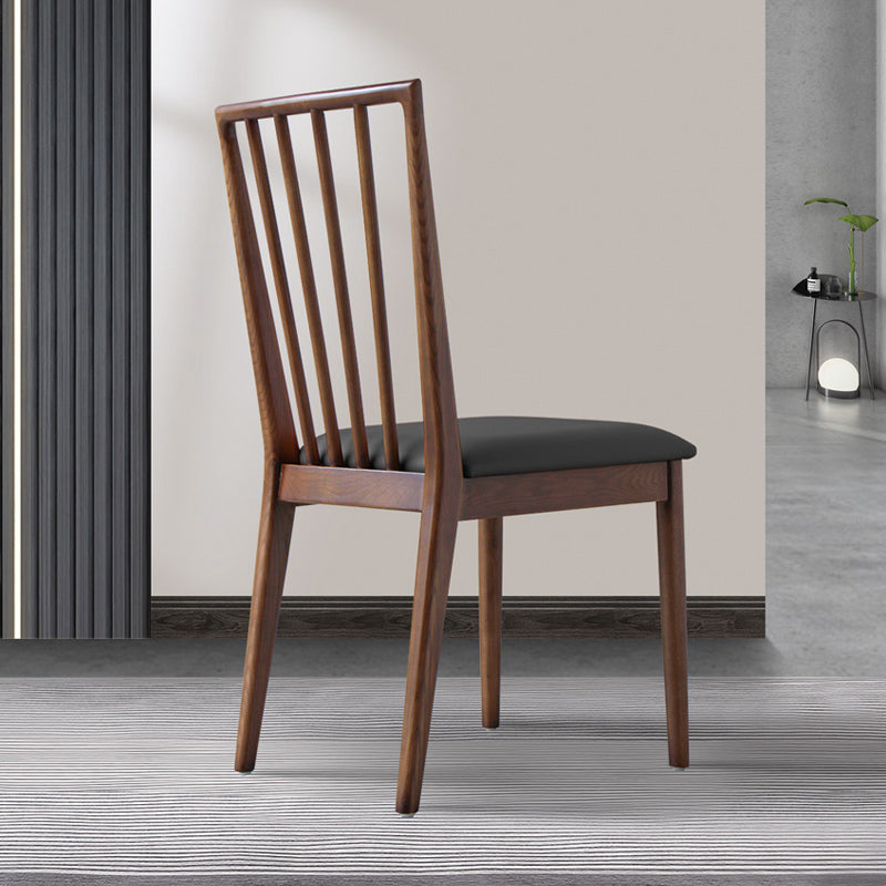 Sillas de comedor de madera de estilo moderno, respaldo de listones, silla lateral apilable para cocina
