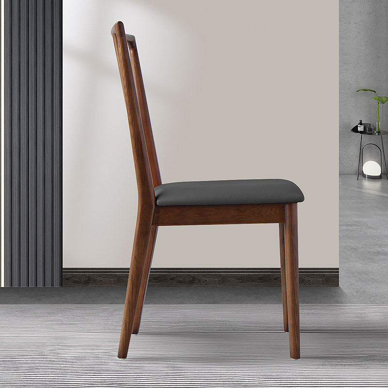 Sillas de comedor de madera de estilo moderno, respaldo de listones, silla lateral apilable para cocina