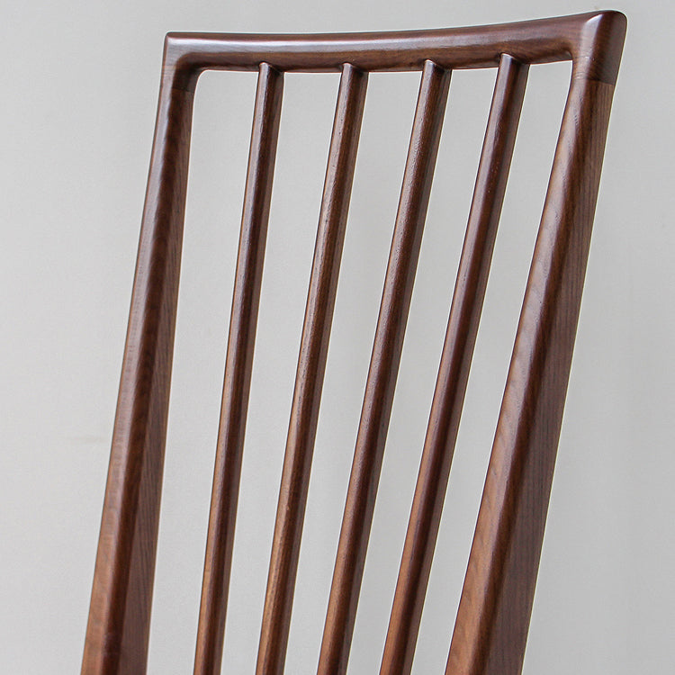 Sillas de comedor de madera de estilo moderno, respaldo de listones, silla lateral apilable para cocina