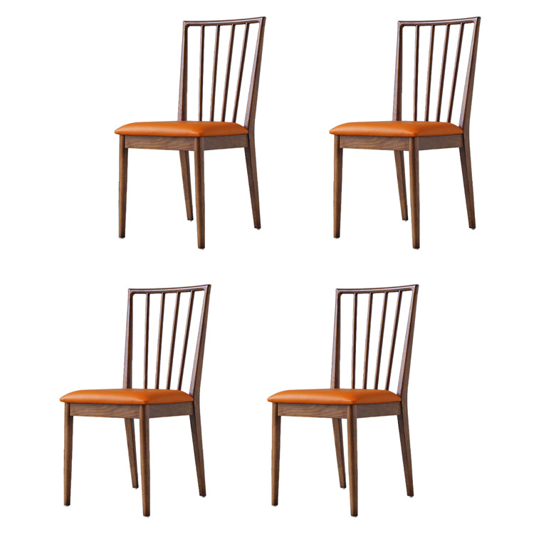 Sillas de comedor de madera de estilo moderno, respaldo de listones, silla lateral apilable para cocina