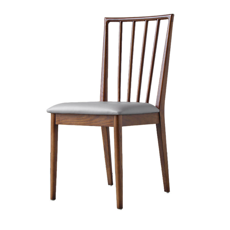 Sillas de comedor de madera de estilo moderno, respaldo de listones, silla lateral apilable para cocina