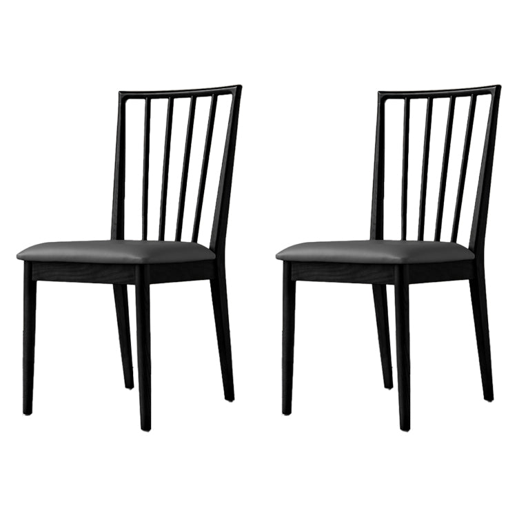 Sillas de comedor de madera de estilo moderno, respaldo de listones, silla lateral apilable para cocina