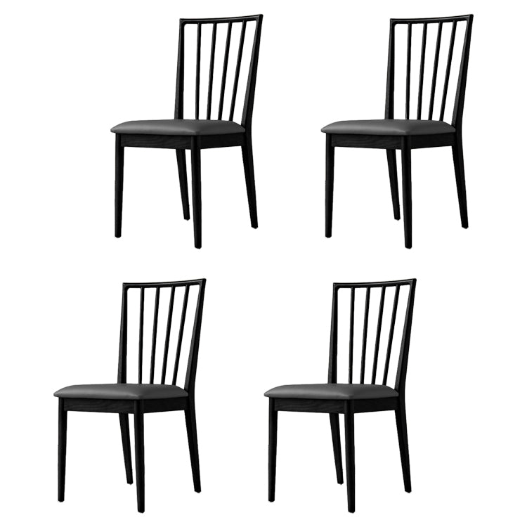Sillas de comedor de madera de estilo moderno, respaldo de listones, silla lateral apilable para cocina