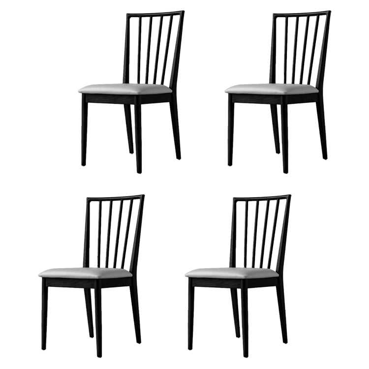 Sillas de comedor de madera de estilo moderno, respaldo de listones, silla lateral apilable para cocina
