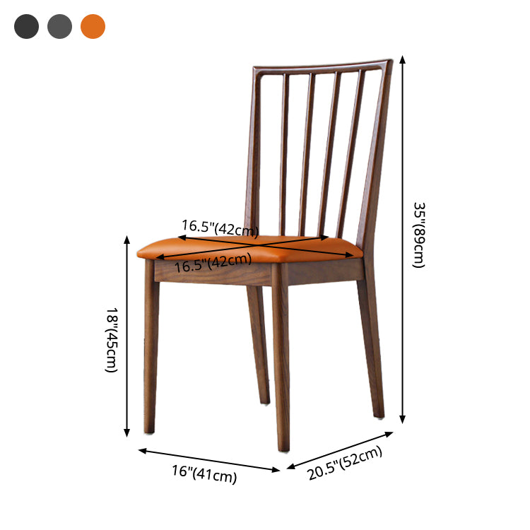 Sillas de comedor de madera de estilo moderno, respaldo de listones, silla lateral apilable para cocina