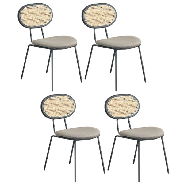 Ensemble de chaises en métal de style contemporain, chaise de cuisine à dossier ouvert et de salle à manger