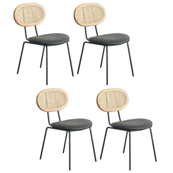 Ensemble de chaises en métal de style contemporain, chaise de cuisine à dossier ouvert et de salle à manger