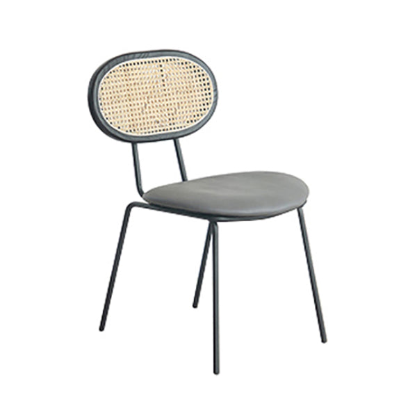 Ensemble de chaises en métal de style contemporain, chaise de cuisine à dossier ouvert et de salle à manger