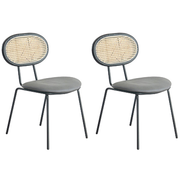 Ensemble de chaises en métal de style contemporain, chaise de cuisine à dossier ouvert et de salle à manger