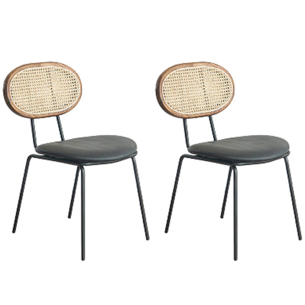 Ensemble de chaises en métal de style contemporain, chaise de cuisine à dossier ouvert et de salle à manger