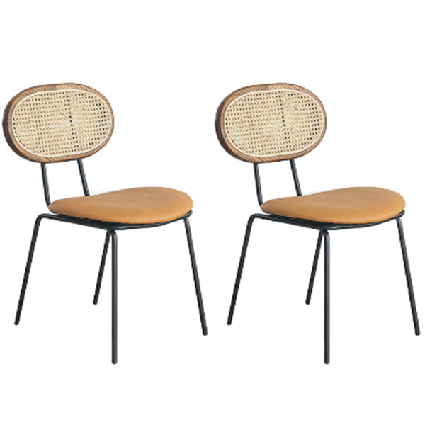 Ensemble de chaises en métal de style contemporain, chaise de cuisine à dossier ouvert et de salle à manger