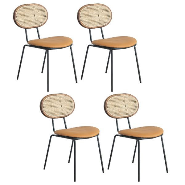 Ensemble de chaises en métal de style contemporain, chaise de cuisine à dossier ouvert et de salle à manger