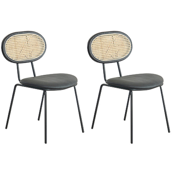 Ensemble de chaises en métal de style contemporain, chaise de cuisine à dossier ouvert et de salle à manger