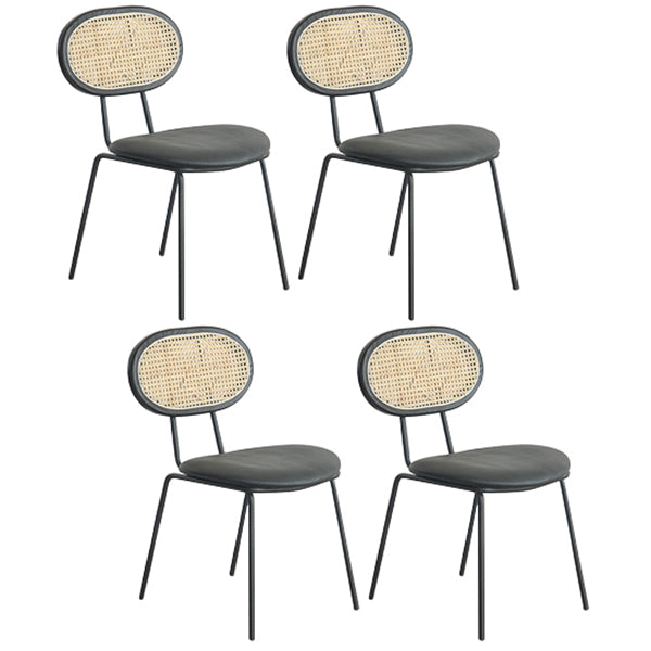 Ensemble de chaises en métal de style contemporain, chaise de cuisine à dossier ouvert et de salle à manger