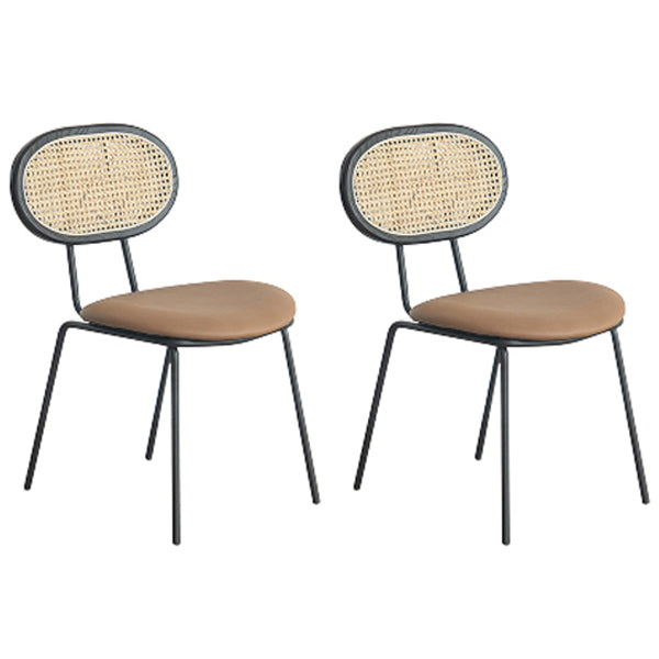 Ensemble de chaises en métal de style contemporain, chaise de cuisine à dossier ouvert et de salle à manger